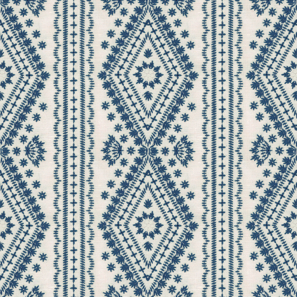 Lucknow Blue by Lee Jofa Fabric OSCAR DE LA RENTA III POLYESTER - 75%;LINEN - 15%;COTTON - 10% India LIGHT Horizontal: 7.25 and Vertical: 7.5 51 - Fabric Carolina -