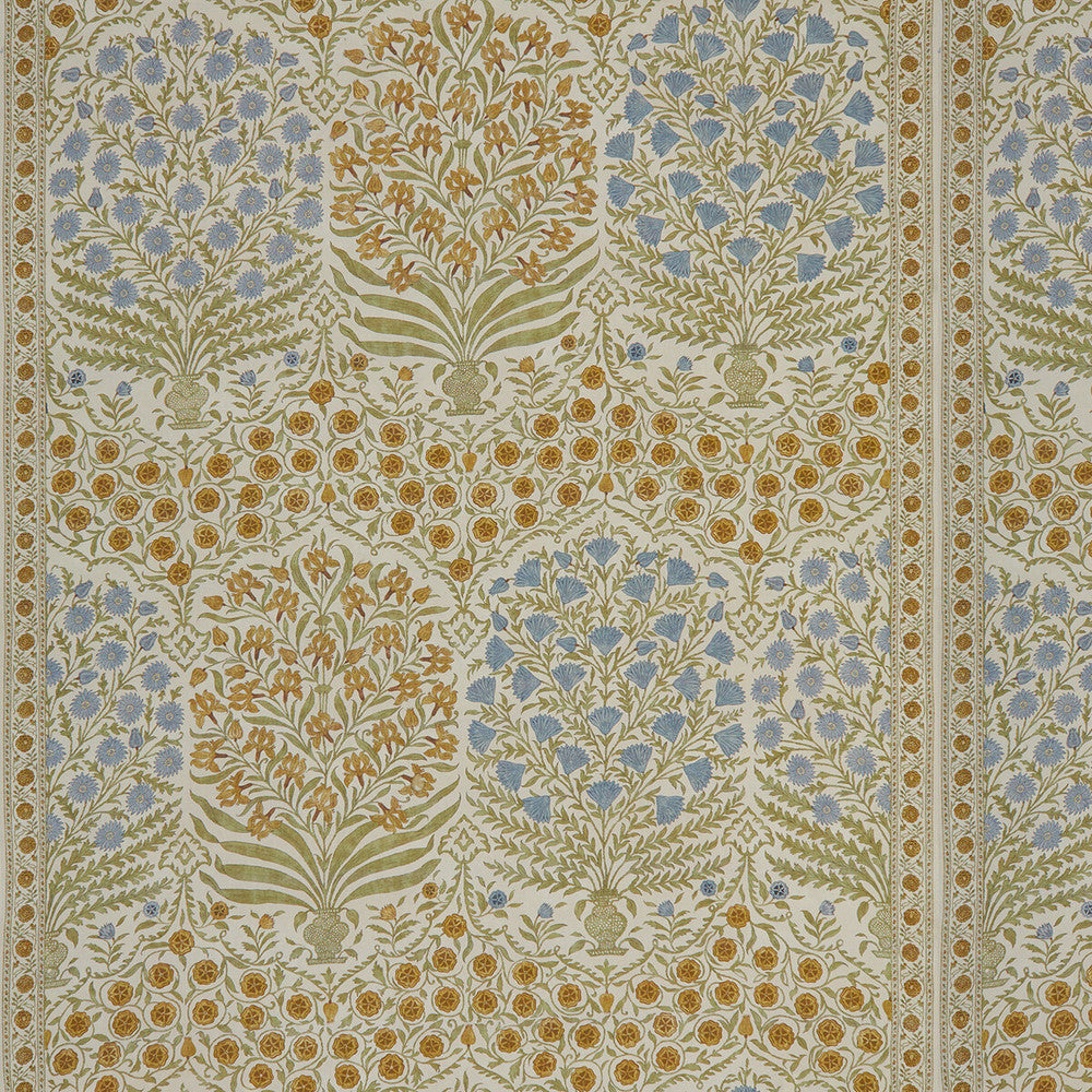 Sameera Sapphire/Gold by Lee Jofa Fabric OSCAR DE LA RENTA III COTTON - 100% United Kingdom Horizontal: 54.5 and Vertical: 62 54 - Fabric Carolina -
