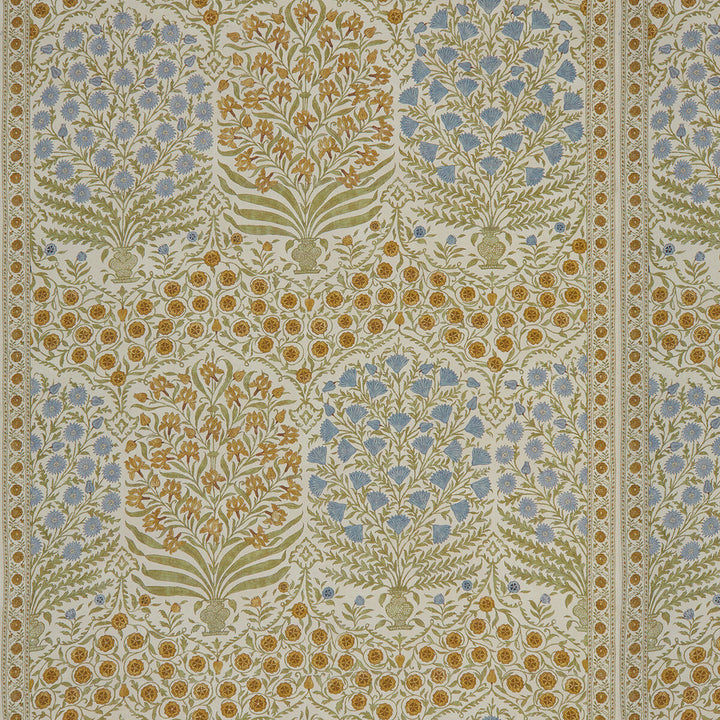 Sameera Sapphire/Gold by Lee Jofa Fabric OSCAR DE LA RENTA III COTTON - 100% United Kingdom Horizontal: 54.5 and Vertical: 62 54 - Fabric Carolina -
