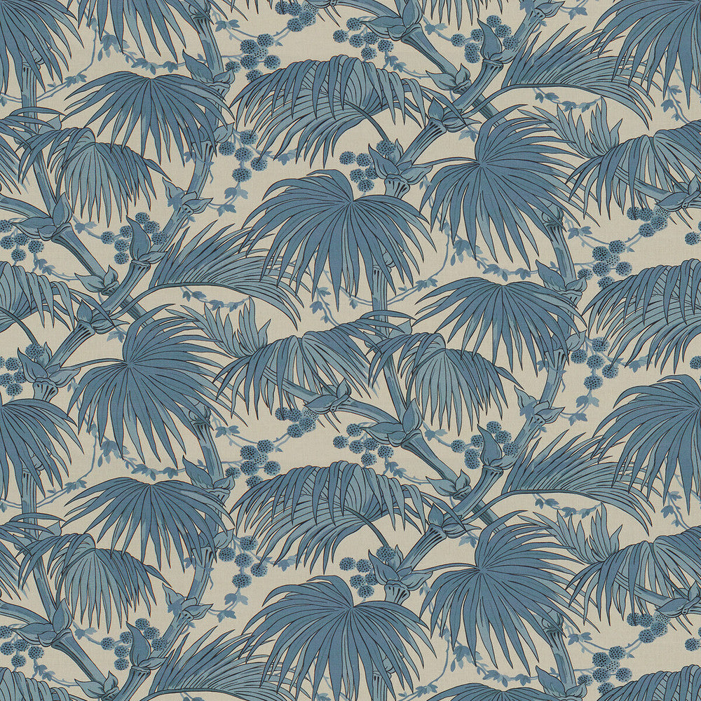 Las Palmas Blue by Lee Jofa Fabric OSCAR DE LA RENTA III LINEN - 53%;COTTON - 35%;NYLON - 12% United Kingdom Horizontal: 22.75 and Vertical: 18 54 - Fabric Carolina -