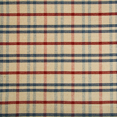 Fannin Plaid Ruby/Navy by Lee Jofa Fabric