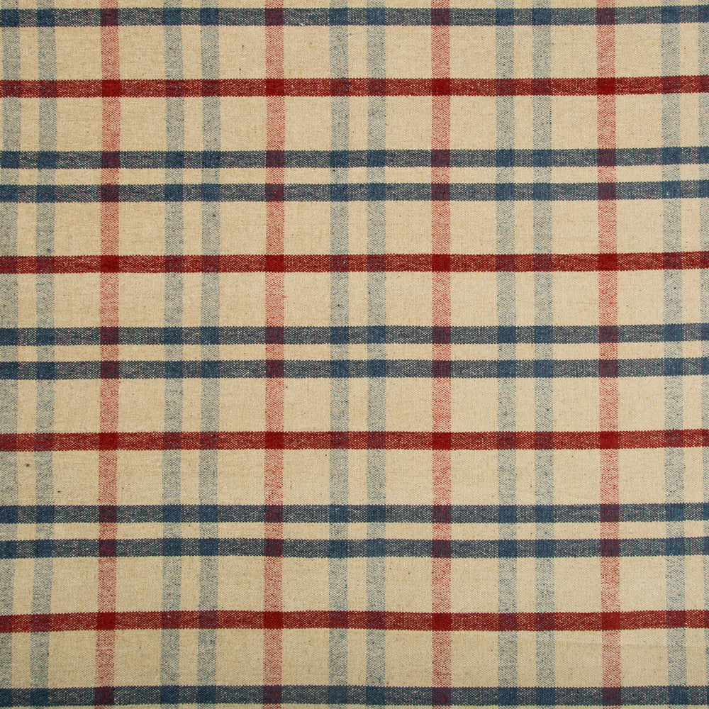 Fannin Plaid Ruby/Navy by Lee Jofa Fabric LODGE II WEAVES AND EMBROIDERIES VISCOSE - 33%;WOOL - 28%;ACRYLIC - 21%;COTTON - 14%;POLYESTER - 4% Italy MEDIUM Horizontal: 6.57 and Vertical: 7.28 55.12 - Fabric Carolina -