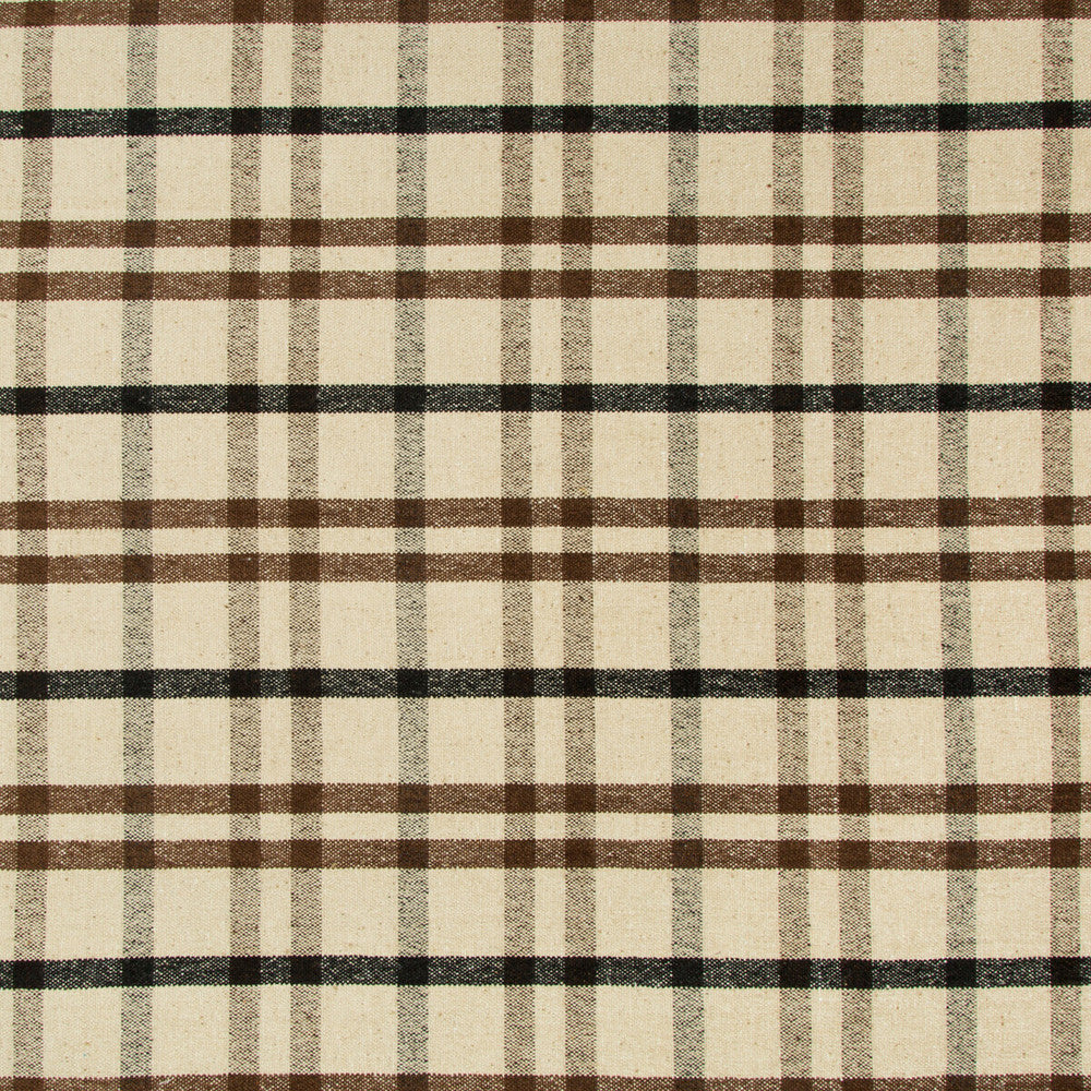 Fannin Plaid Cocoa/Ebony by Lee Jofa Fabric LODGE II WEAVES AND EMBROIDERIES VISCOSE - 33%;WOOL - 28%;ACRYLIC - 21%;COTTON - 14%;POLYESTER - 4% Italy MEDIUM Horizontal: 6.57 and Vertical: 7.28 55.12 - Fabric Carolina -