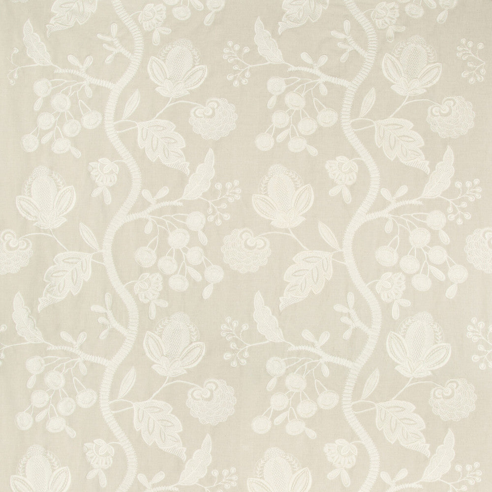 Alladale Emb Cream by Lee Jofa Fabric LODGE II WEAVES AND EMBROIDERIES POLYESTER - 100% India LIGHT Horizontal: 25.5 and Vertical: 14.6 51 - Fabric Carolina -