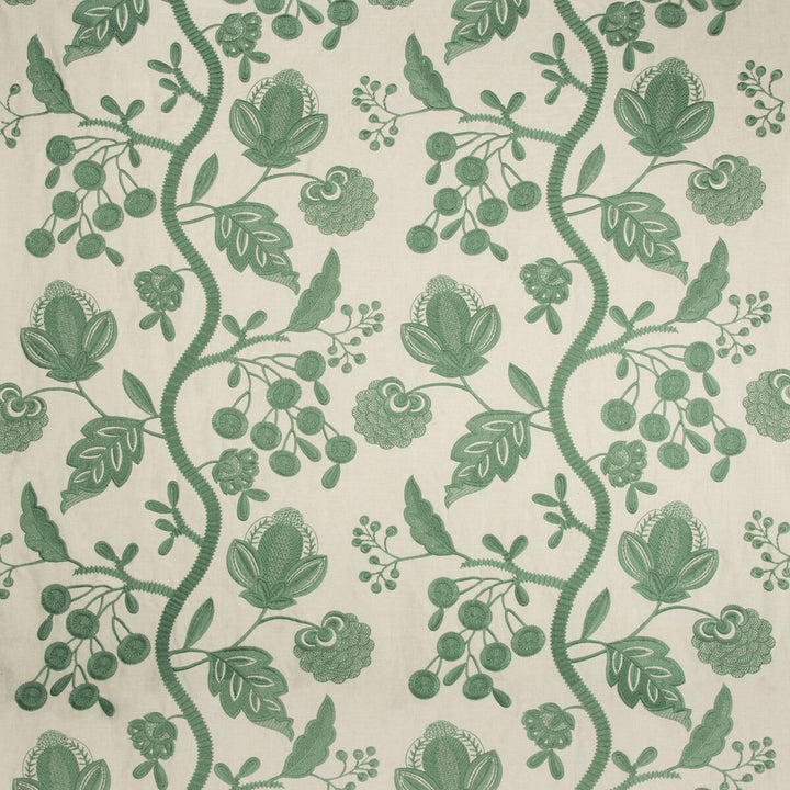 Alladale Emb Jade by Lee Jofa Fabric LODGE II WEAVES AND EMBROIDERIES POLYESTER - 100% India LIGHT Horizontal: 25.5 and Vertical: 14.6 51 - Fabric Carolina -