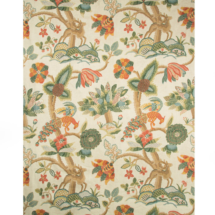 Leyland Print Berry/Forest by Lee Jofa Fabric LODGE II PRINTS LINEN - 51%;VISCOSE - 49% Thailand MEDIUM Horizontal: 26.25 and Vertical: 45.99 52.5 - Fabric Carolina -