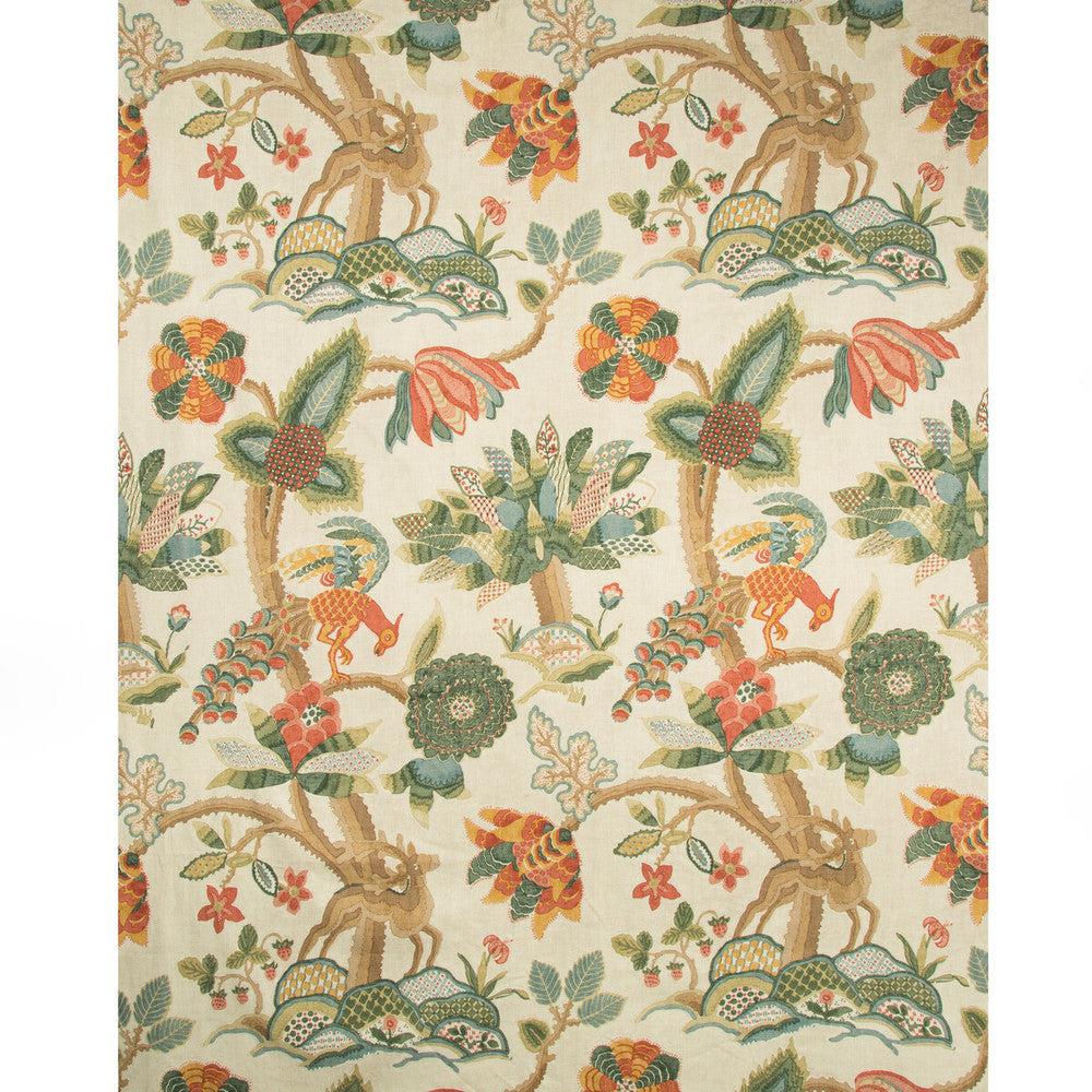 Leyland Print Berry/Forest by Lee Jofa Fabric LODGE II PRINTS LINEN - 51%;VISCOSE - 49% Thailand MEDIUM Horizontal: 26.25 and Vertical: 45.99 52.5 - Fabric Carolina -