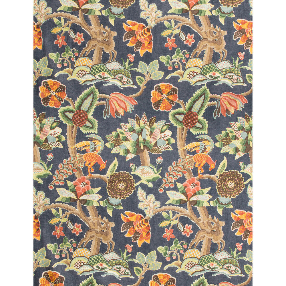 Leyland Print Blue/Multi by Lee Jofa Fabric LODGE II PRINTS LINEN - 51%;VISCOSE - 49% Thailand MEDIUM Horizontal: 26.25 and Vertical: 45.99 52.5 - Fabric Carolina -