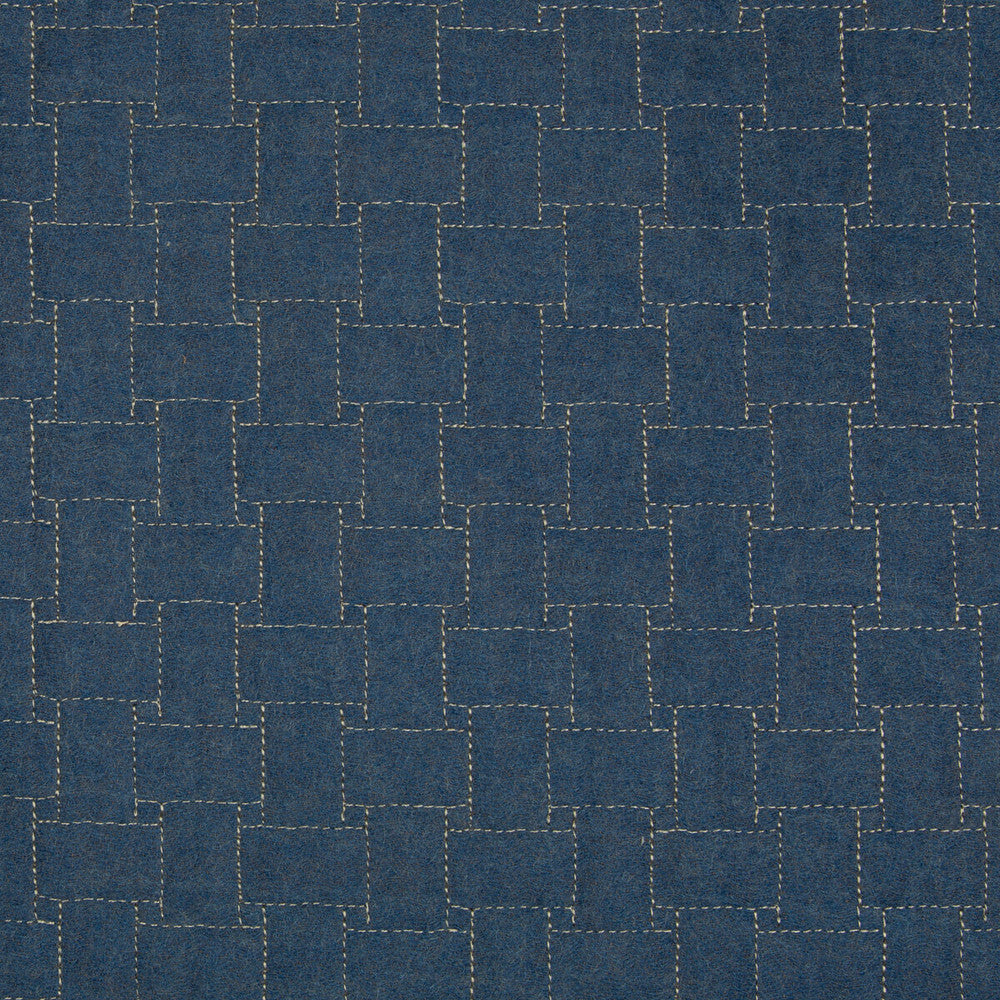 Epping Quilt Blue by Lee Jofa Fabric LODGE II WEAVES AND EMBROIDERIES WOOL - 61%;COTTON - 21%;POLYESTER - 18% Turkey MEDIUM Horizontal: 1.97 and Vertical: 1.97 54.33 - Fabric Carolina -