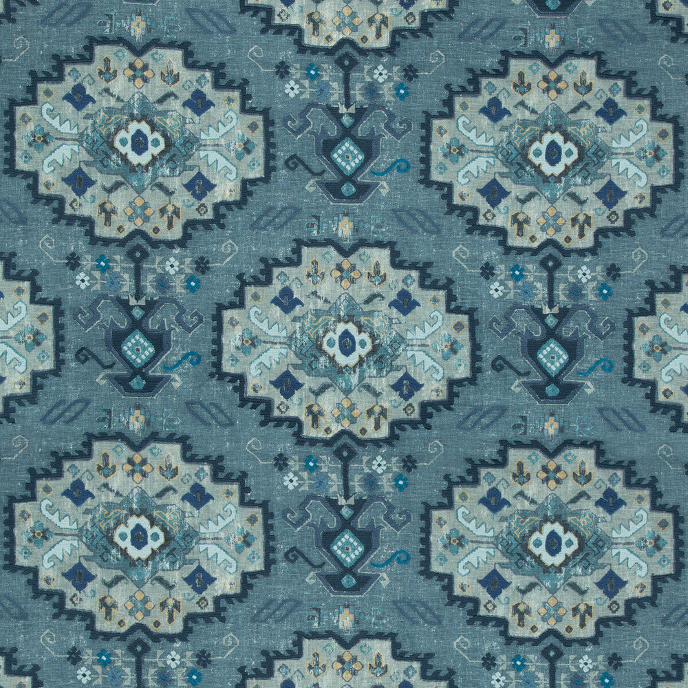Turkana Marine/Sky by Lee Jofa Fabric MERKATO LINEN - 75%;POLYESTER - 25% India - Horizontal: 26.5 and Vertical: 25.6 53 - Fabric Carolina -
