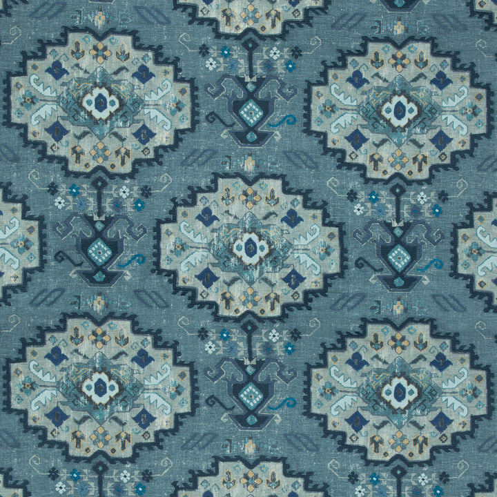 Turkana Marine/Sky by Lee Jofa Fabric MERKATO LINEN - 75%;POLYESTER - 25% India - Horizontal: 26.5 and Vertical: 25.6 53 - Fabric Carolina -