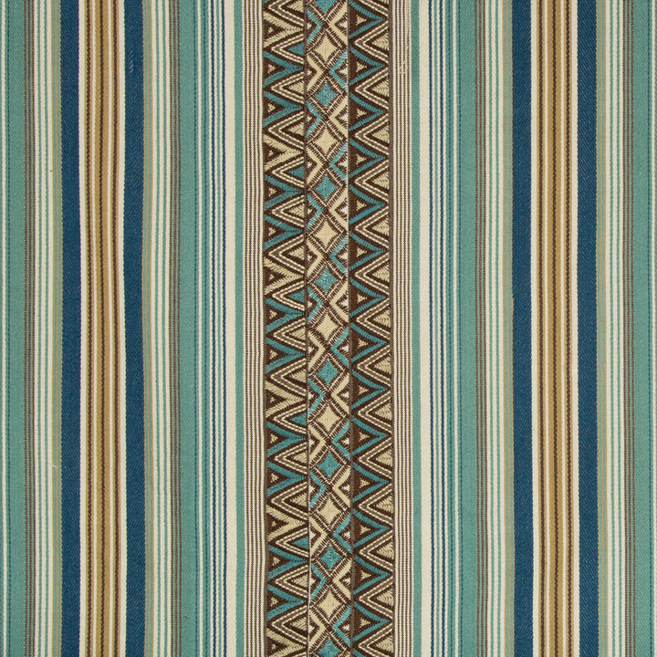 Dallol Stripe Teal/Brown by Lee Jofa Fabric MERKATO COTTON - 82%;POLYESTER - 18% India Horizontal: 17.6 and Vertical: 4.3 53 - Fabric Carolina -