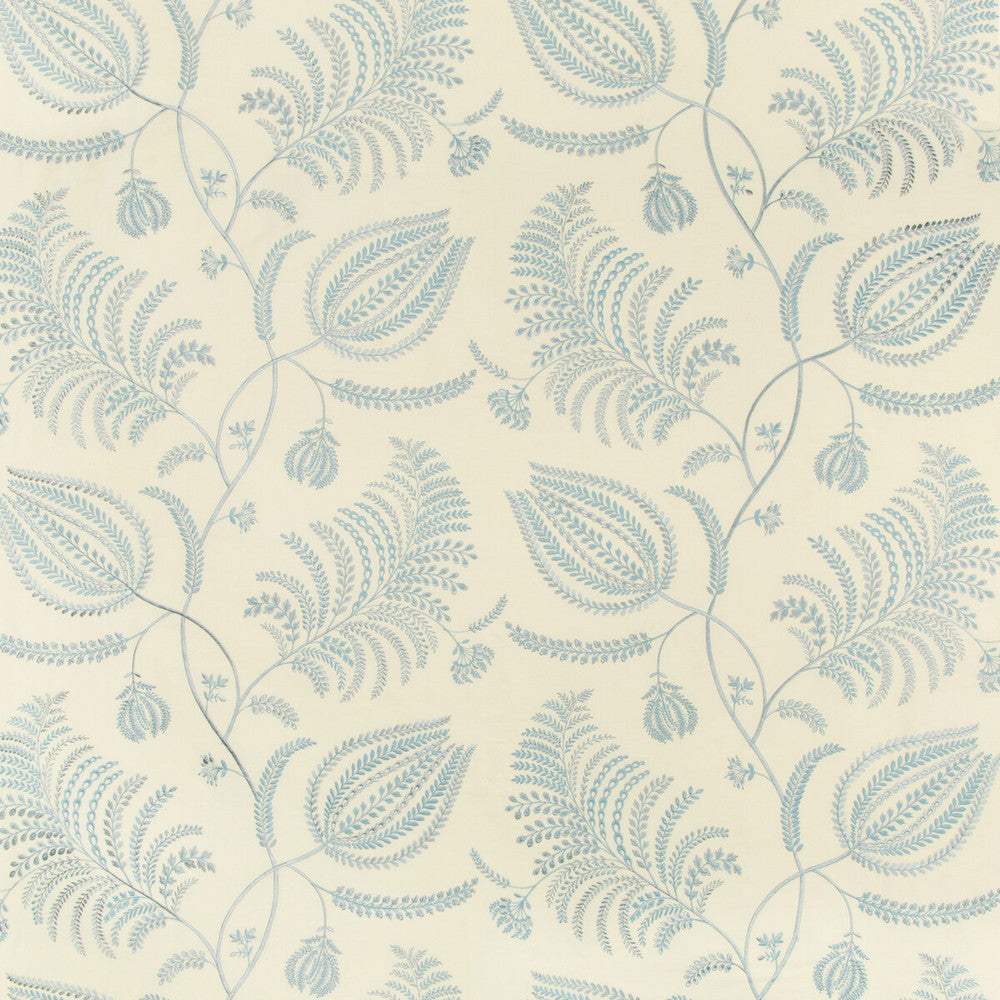 Palmero Emb Ecru/Sky by Lee Jofa Fabric WESTPORT COTTON - 40%;LINEN - 29%;SPUN POLYESTER - 18%;VISCOSE - 13% India MEDIUM Horizontal: 25.9 and Vertical: 25.98 51.8 - Fabric Carolina -