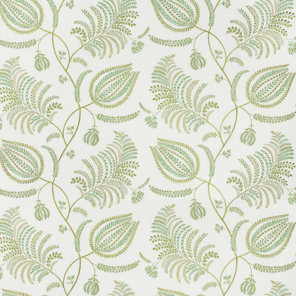 Palmero Emb Ivory/Leaf by Lee Jofa Fabric WESTPORT COTTON - 40%;LINEN - 29%;SPUN POLYESTER - 18%;VISCOSE - 13% India MEDIUM Horizontal: 25.9 and Vertical: 25.98 51.8 - Fabric Carolina -