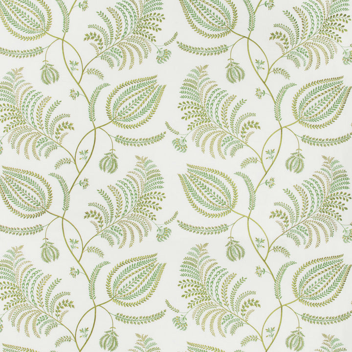 Palmero Emb Ivory/Leaf by Lee Jofa Fabric WESTPORT COTTON - 40%;LINEN - 29%;SPUN POLYESTER - 18%;VISCOSE - 13% India MEDIUM Horizontal: 25.9 and Vertical: 25.98 51.8 - Fabric Carolina -