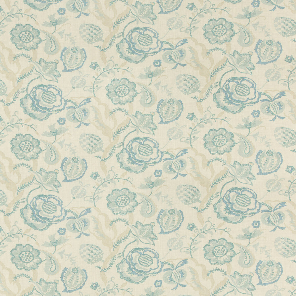 Solana Print Aqua/Mist by Lee Jofa Fabric WESTPORT LINEN - 100% United Kingdom MEDIUM Horizontal: 27 and Vertical: 16 54 - Fabric Carolina -