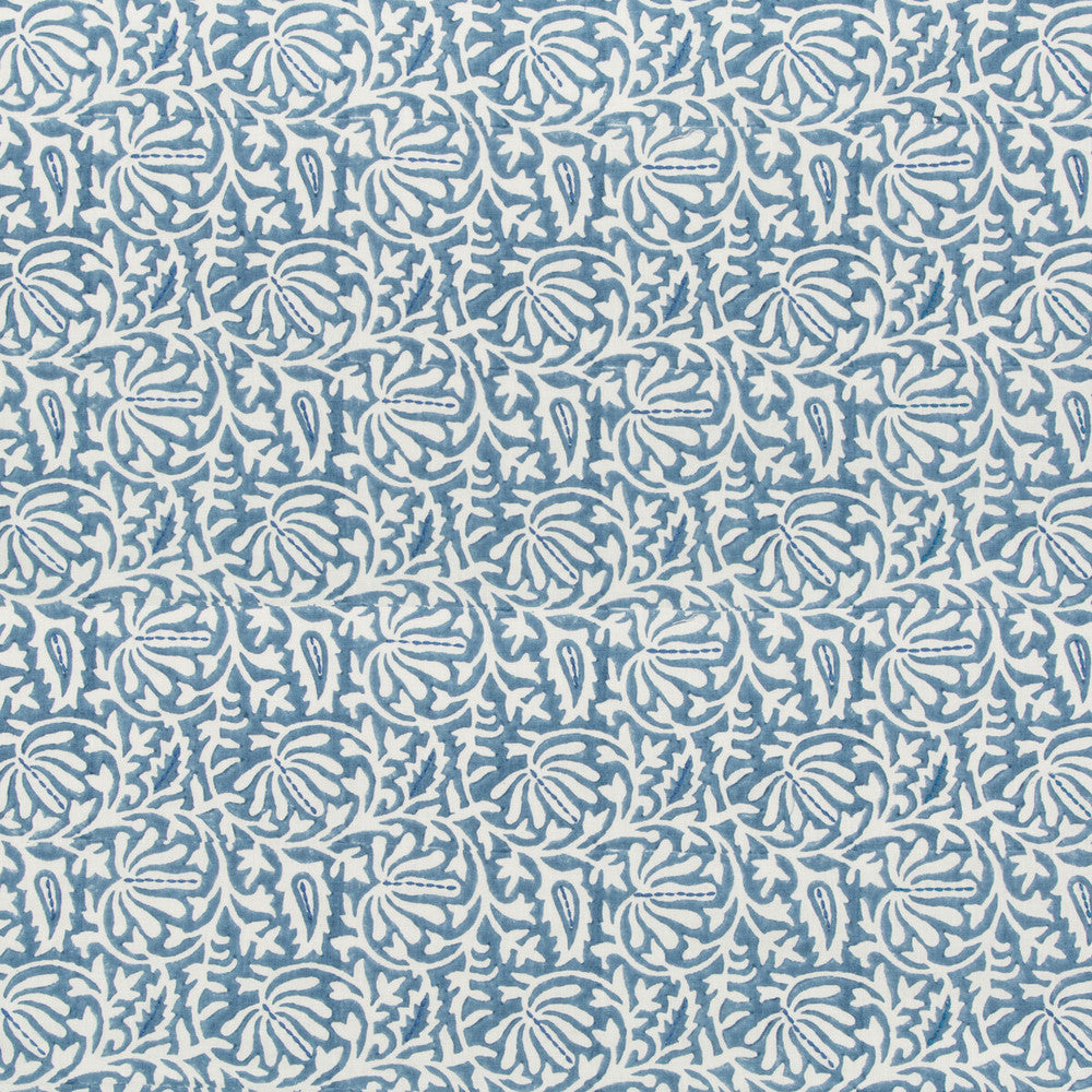 Laine Print Bluebell by Lee Jofa Fabric WESTPORT LINEN - 95%;POLYESTER - 5% India Horizontal: 5.91 and Vertical: 5.91 53.15 - Fabric Carolina -