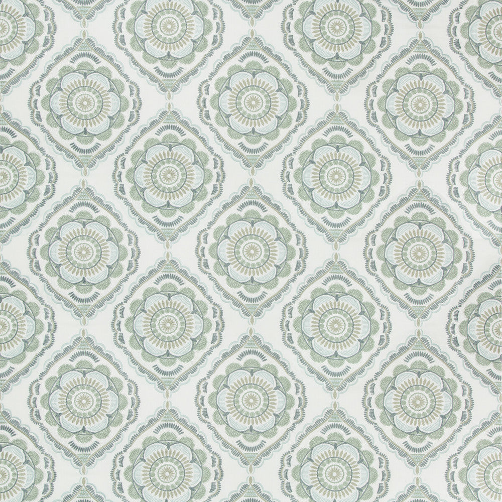 Monterey Emb Sea Mist by Lee Jofa Fabric WESTPORT POLYESTER - 48%;VISCOSE - 42%;LINEN - 10% India Horizontal: 16 and Vertical: 15 48 - Fabric Carolina -