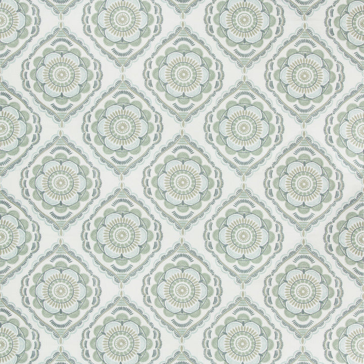 Monterey Emb Sea Mist by Lee Jofa Designer Fabric WESTPORT POLYESTER - 48%;VISCOSE - 42%;LINEN - 10% India - Horizontal: 16 and Vertical: 15 48 - Swanky Fabrics -