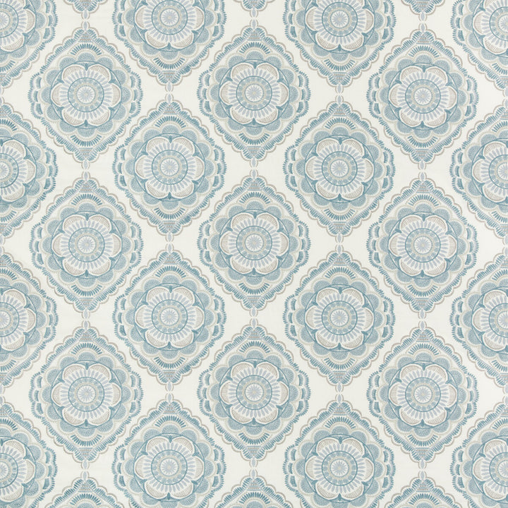 Monterey Emb Sky by Lee Jofa Fabric WESTPORT POLYESTER - 48%;VISCOSE - 42%;LINEN - 10% India Horizontal: 16 and Vertical: 15 48 - Fabric Carolina -