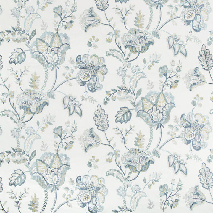 Bradford Emb Juniper/Lagoon by Lee Jofa Designer Fabric WESTPORT COTTON - 75%;VISCOSE - 15%;RAYON - 10% India - Horizontal: 49 and Vertical: 31.5 49 - Swanky Fabrics -
