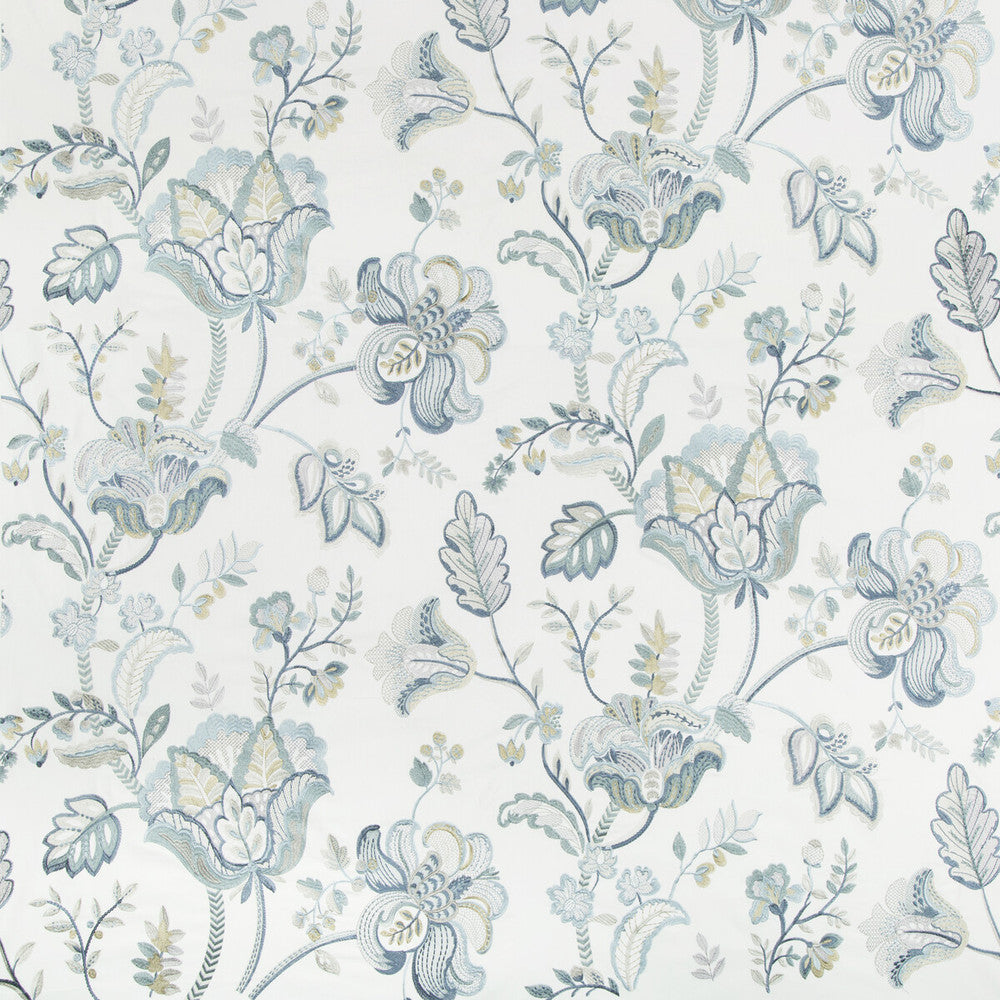 Bradford Emb Juniper/Lagoon by Lee Jofa Fabric WESTPORT COTTON - 75%;VISCOSE - 15%;RAYON - 10% India - Horizontal: 49 and Vertical: 31.5 49 - Fabric Carolina -