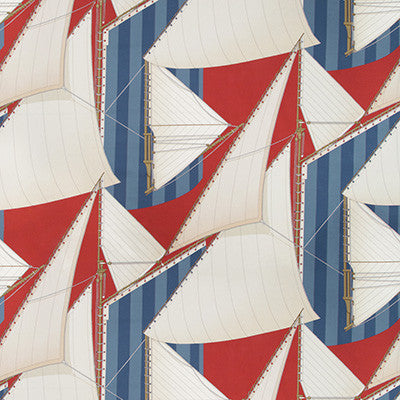St Tropez Print Red/Blue by Lee Jofa Fabric