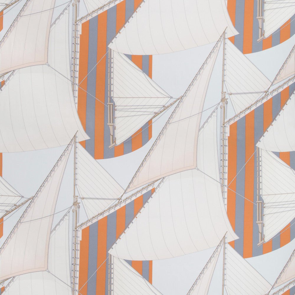 St Tropez Print Slate/Spice by Lee Jofa Designer Fabric SUZANNE KASLER THE RIVIERA COLLECTION COTTON - 100% Italy MEDIUM Horizontal: 53.584 and Vertical: 37.824 53.584 - Swanky Fabrics -
