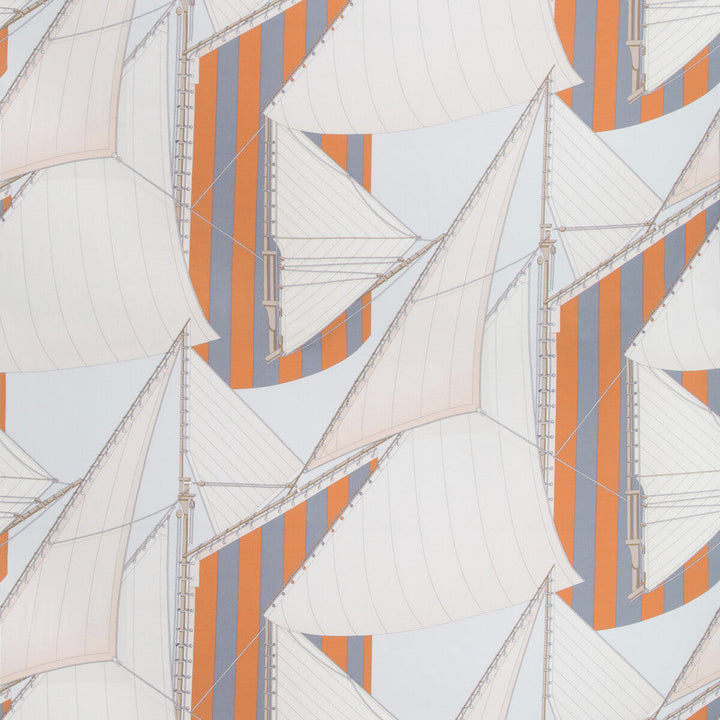 St Tropez Print Slate/Spice by Lee Jofa Designer Fabric SUZANNE KASLER THE RIVIERA COLLECTION COTTON - 100% Italy MEDIUM Horizontal: 53.584 and Vertical: 37.824 53.584 - Swanky Fabrics -