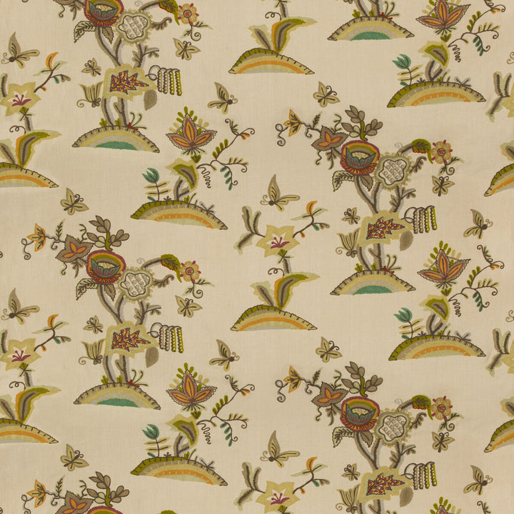 Cambria Crewel Plum/Moss by Lee Jofa Fabric SUZANNE RHEINSTEIN III LINEN - 92%;ACRYLIC - 8% India LIGHT Horizontal: 54 and Vertical: 28 54 - Fabric Carolina -