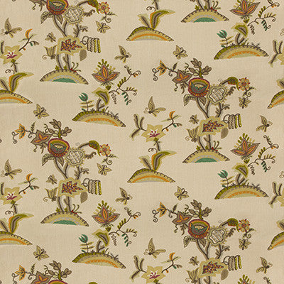 Cambria Crewel Plum/Moss by Lee Jofa Fabric