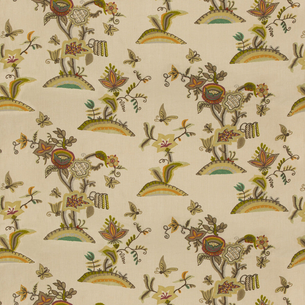 Cambria Crewel Plum/Moss by Lee Jofa Fabric SUZANNE RHEINSTEIN III LINEN - 92%;ACRYLIC - 8% India LIGHT Horizontal: 54 and Vertical: 28 54 - Fabric Carolina -