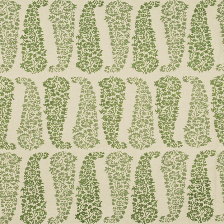 Lanare Paisley Ecru/Leaf by Lee Jofa Fabric SUZANNE RHEINSTEIN III VISCOSE - 58%;LINEN - 24%;COTTON - 18% Italy Horizontal: 6.9 and Vertical: 20.2 55.12 - Fabric Carolina -