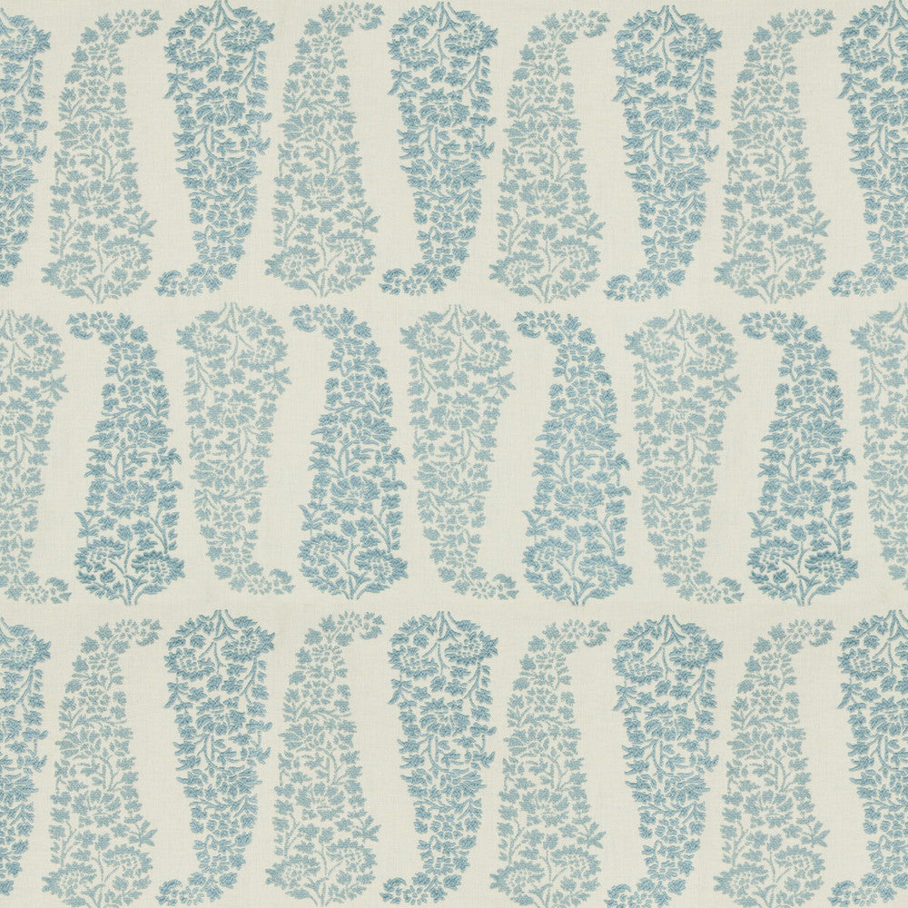 Lanare Paisley Ivory/Blue by Lee Jofa Fabric SUZANNE RHEINSTEIN III VISCOSE - 58%;LINEN - 24%;COTTON - 18% Italy Horizontal: 6.9 and Vertical: 20.2 55.12 - Fabric Carolina -