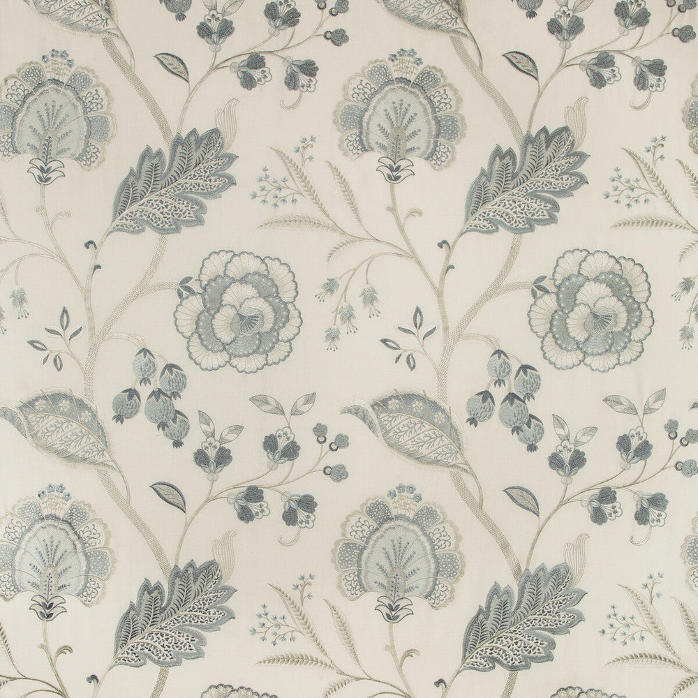 Aston Embroidery Frost by Lee Jofa Fabric MANOR HOUSE VISCOSE - 100% India LIGHT Horizontal: 25.59 and Vertical: 31.1 51.57 - Fabric Carolina -