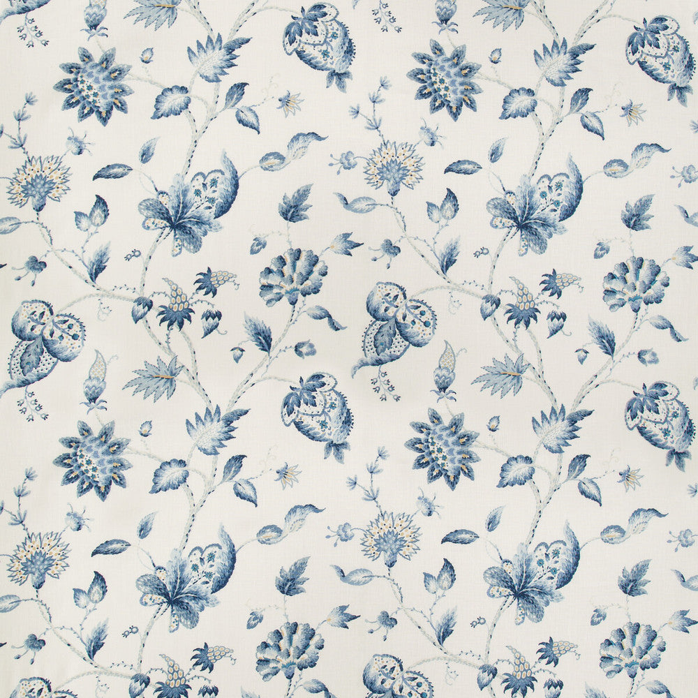 Hollin Print Indigo by Lee Jofa Fabric MANOR HOUSE COTTON - 100% Thailand MEDIUM Horizontal: 26.25 and Vertical: 28.82 52.5 - Fabric Carolina -