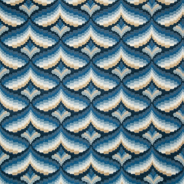 Giles Embroidery Indigo by Lee Jofa Fabric MANOR HOUSE SPUN VISCOSE - 51%;COTTON - 39%;SPUN POLYESTER - 10% India Horizontal: 8.5 and Vertical: 6.22 51 - Fabric Carolina -