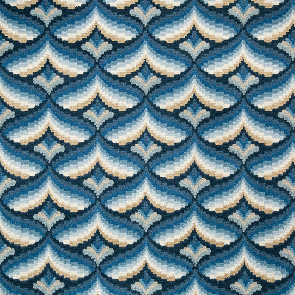 Giles Embroidery Indigo by Lee Jofa Fabric MANOR HOUSE SPUN VISCOSE - 51%;COTTON - 39%;SPUN POLYESTER - 10% India - Horizontal: 8.5 and Vertical: 6.22 51 - Fabric Carolina -
