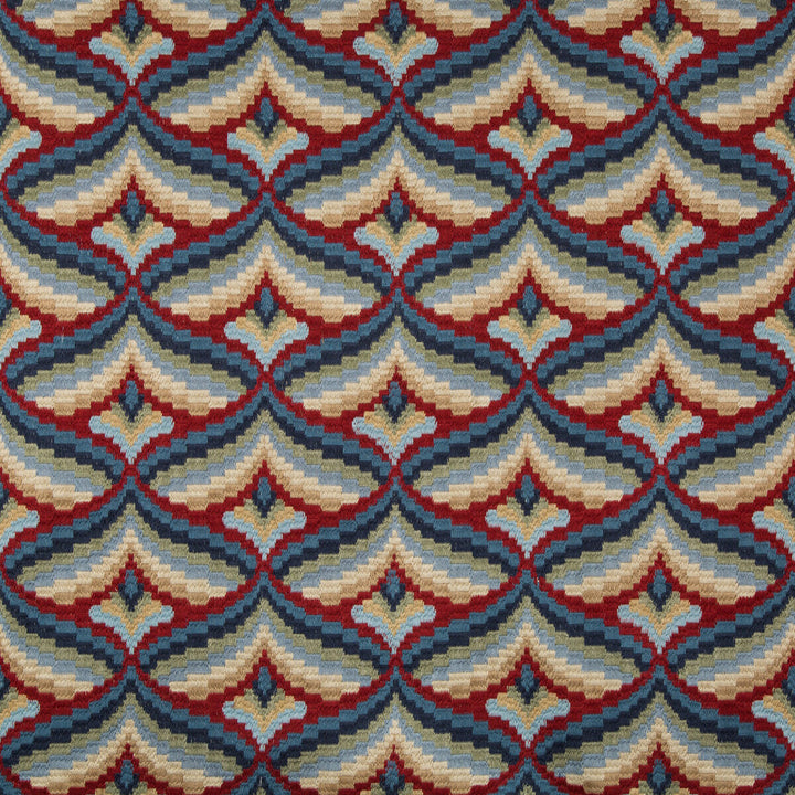 Giles Embroidery Red/Blue by Lee Jofa Fabric MANOR HOUSE SPUN VISCOSE - 51%;COTTON - 39%;SPUN POLYESTER - 10% India Horizontal: 8.5 and Vertical: 6.22 51 - Fabric Carolina -