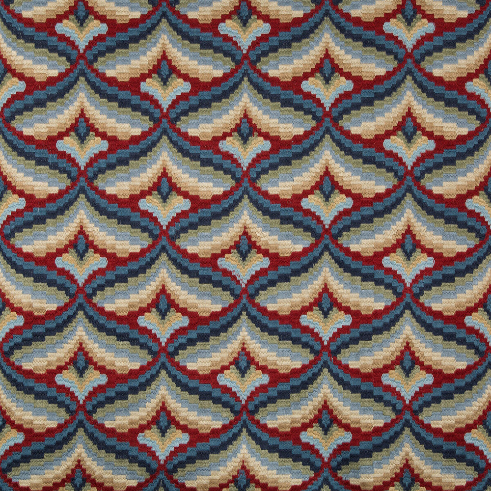 Giles Embroidery Red/Blue by Lee Jofa Fabric Lee Jofa Fabric Giles Embroidery Red/BlueFabric MANOR HOUSE SPUN VISCOSE - 51%;COTTON - 39%;SPUN POLYESTER - 10% India </p><p>Repeat: H: 8.5, V: 6.22 51 - Fabric Carolina -