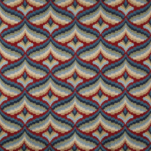 Giles Embroidery Red/Blue by Lee Jofa Fabric