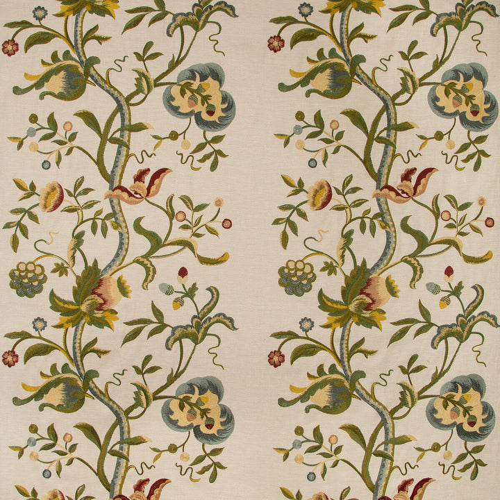 Dorton Embroidery Multi by Lee Jofa Fabric MANOR HOUSE POLYESTER - 100% India Horizontal: 26 and Vertical: 31 52 - Fabric Carolina -