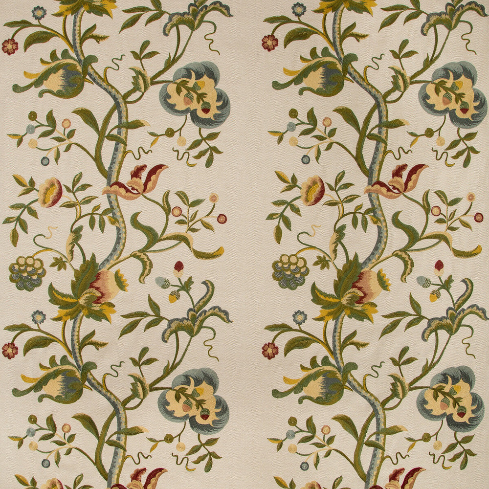 Dorton Embroidery Multi by Lee Jofa Fabric MANOR HOUSE POLYESTER - 100% India - Horizontal: 26 and Vertical: 31 52 - Fabric Carolina -