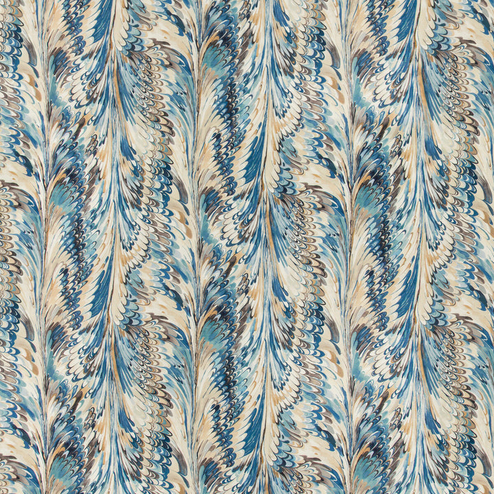 Taplow Print Navy/Slate by Lee Jofa Fabric MANOR HOUSE LINEN - 100% Austria MEDIUM Horizontal: 36.5 and Vertical: 31.5 56.8 - Fabric Carolina -