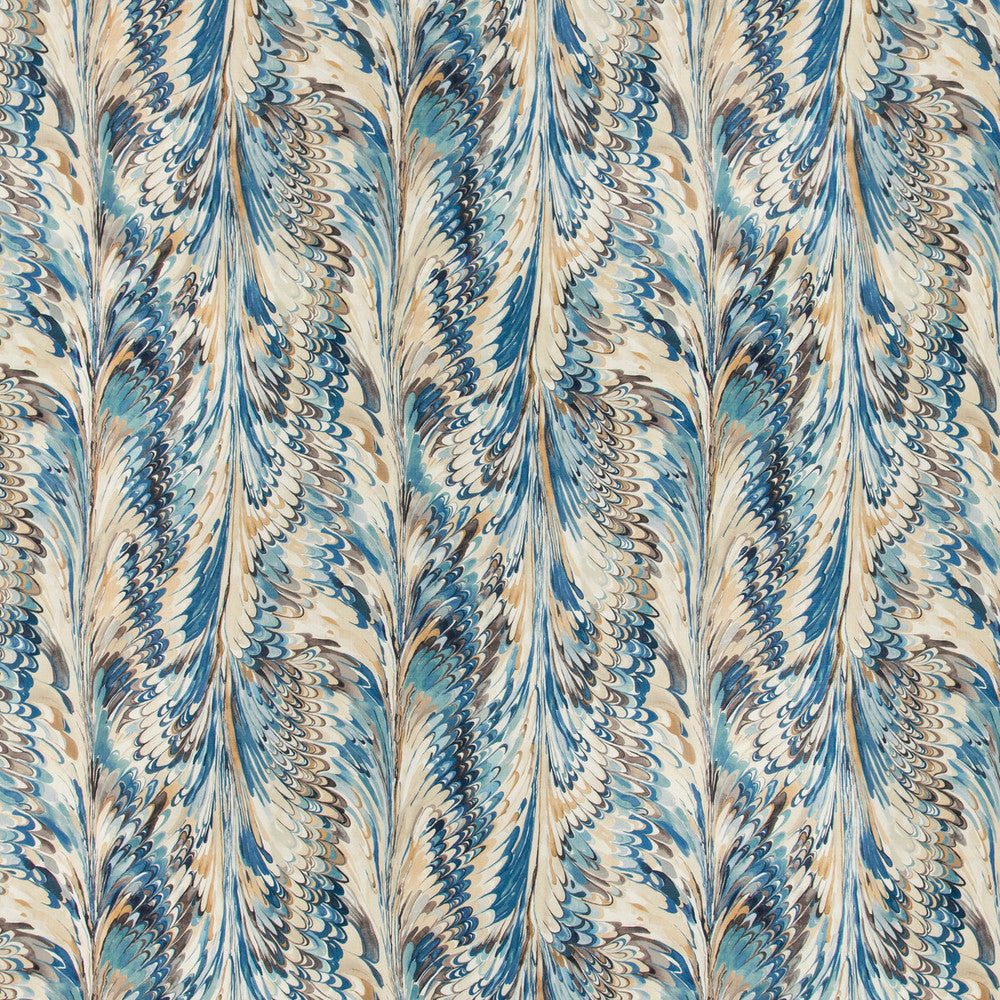 Taplow Print Navy/Slate by Lee Jofa Fabric MANOR HOUSE LINEN - 100% Austria MEDIUM Horizontal: 36.5 and Vertical: 31.5 56.8 - Fabric Carolina -