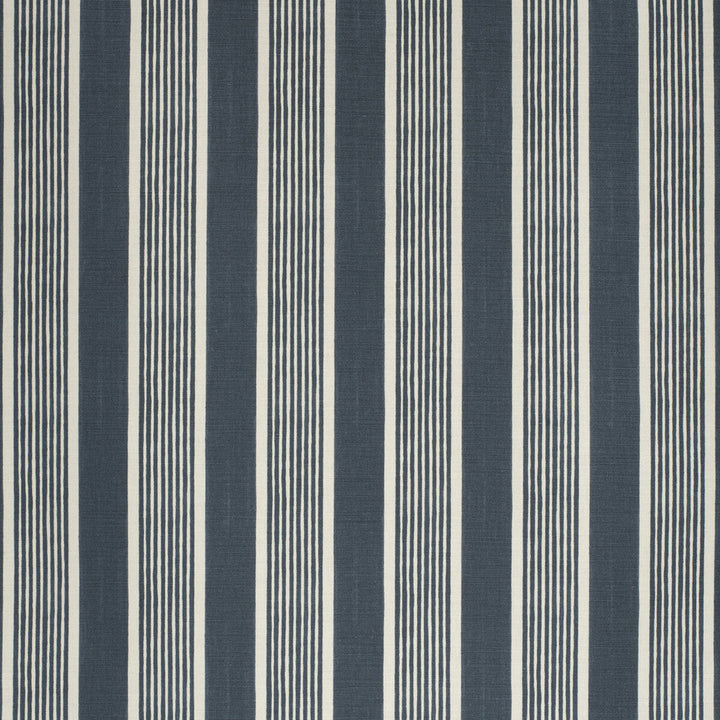 Elba Stripe Navy by Lee Jofa Designer Fabric PAOLO MOSCHINO FABRICS LINEN - 67%;COTTON - 33% United Kingdom HEAVY Horizontal: 5.51 and Vertical: 51.18 - Swanky Fabrics -