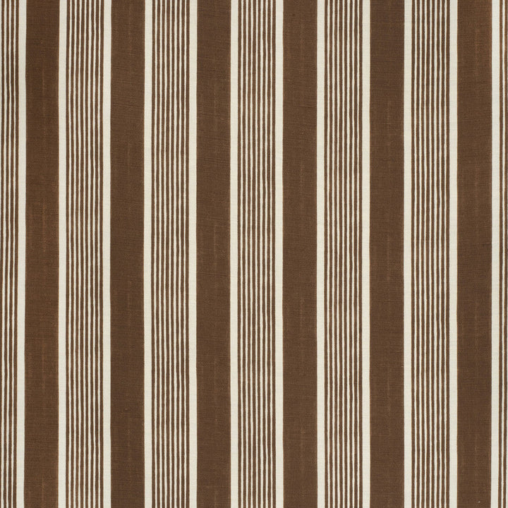 Elba Stripe Brown by Lee Jofa Designer Fabric PAOLO MOSCHINO FABRICS LINEN - 67%;COTTON - 33% United Kingdom HEAVY Horizontal: 5.51 and Vertical: 51.18 - Swanky Fabrics -