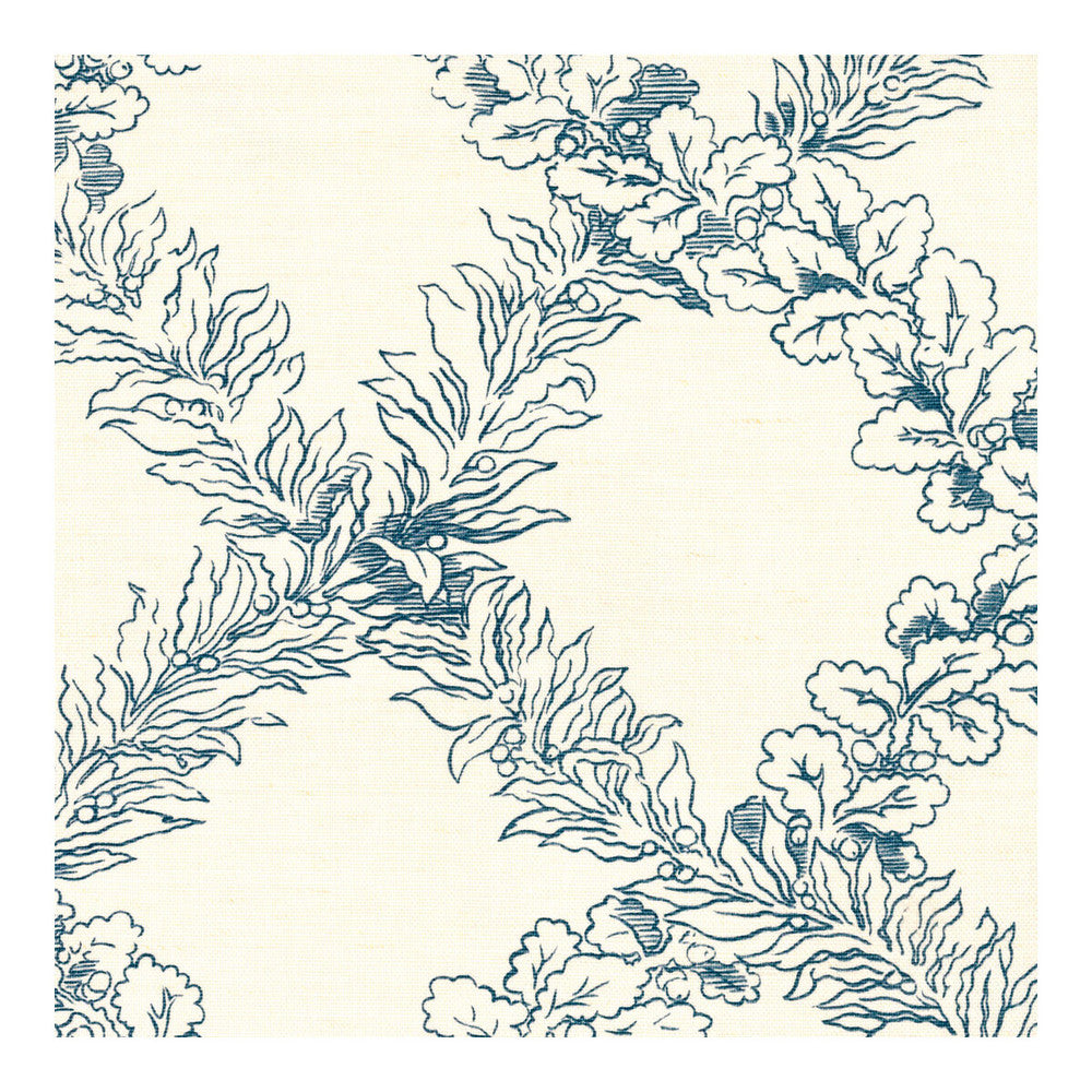 Leaf Trellis Blue by Lee Jofa Fabric PAOLO MOSCHINO FABRICS LINEN - 67%;COTTON - 33% United Kingdom HEAVY Horizontal: 16.93 and Vertical: 16.14 53.94 - Fabric Carolina -