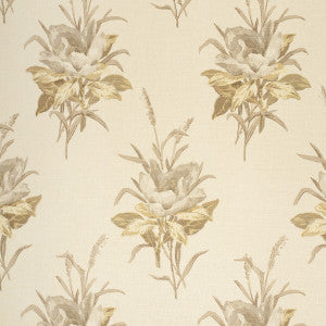 Melba Flower Grey/Ecru by Lee Jofa Fabric