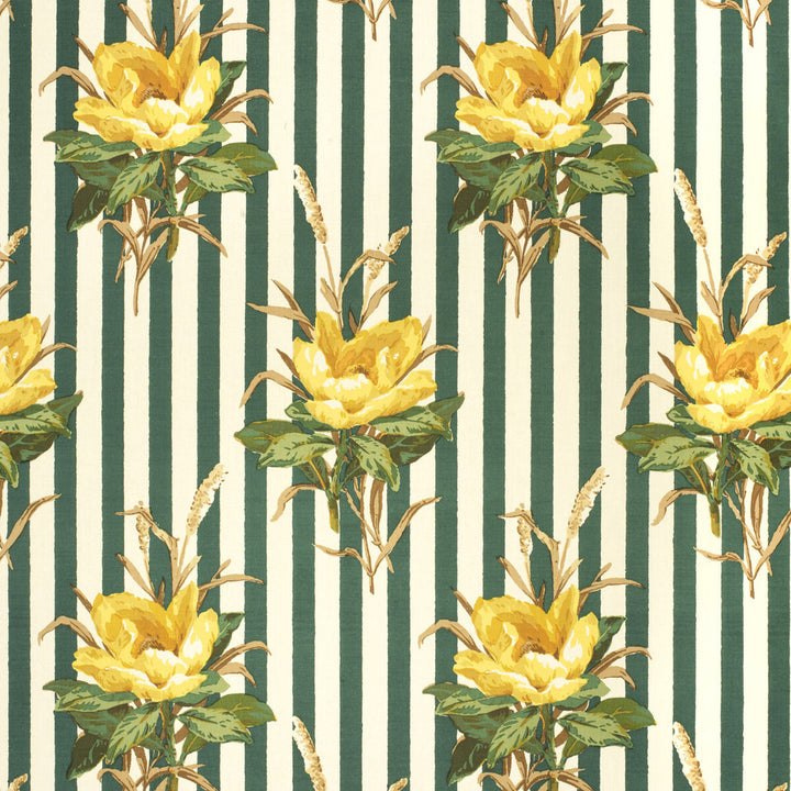 Melba Flower Stripe Yello by Lee Jofa Fabric PAOLO MOSCHINO FABRICS COTTON - 100% United Kingdom MEDIUM Horizontal: 16.14 and Vertical: 25.59 50 - Fabric Carolina -